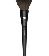 This versatile natural-bristled brush is the ideal partner to all blush products. The wide, flat bristled head precisely and evenly applies powder blush and cream-to-powder color. The improved quallity and slightly denser brush hairs allows for better powder pickup. How to use: For a blushing effect dip the flat end of the brush into the color. Tap off the excess. Smile and apply to apples of cheeks, blending up along the cheekbone toward the hairline. For a contouring effect dip the rim of brush into the color. Apply color directly under cheekbone. Use rim of blush to blend in color with short vertical strokes.