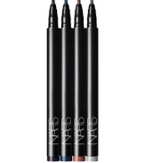 The super-fine precision tip of this new modern liquid liner ensures a flawless even line with just one stroke. Versatile application and precise, high intensity color for up to 24-hour wear. 