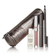 Instantly enhance your favorite features with Chantecaille's glamourous Le Must Have set. The metallic faux croc bag includes: Full sizes of the best selling Faux Cils Mascara, Hematite Gel Liner Pencil, Lucky Brilliant Gloss along with a deluxe sample of our Rose Eye Makeup Remover. 