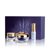 Discover the exceptional complete care of Orchidée Impériale with this limited edition coffret. Housed in a prestige leather box, this set also offers the perfect size for your travel needs. Experience the Orchidée Impériale Trilogy with the new Orchidée Impériale Eye & Lip Cream (0.5 oz.), Orchidée Impériale White Serum (0.17 oz.), and Orchidée Impériale Cream (0.24 oz.). 