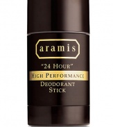 An intensive DEODORANT stick that provides continuous long-term odor and wetness protection. Scented with the classic Aramis scent. 2.6 oz. 