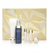 Discover the gift of luminous beauty with this quintessential set. Experience transformed radiant skin with these Clé de Peau Beauté skin care essentials. Set includes: Gentle Cleansing Foam, 3.7 oz.; Gentle Nourishing Emulsion, 4.2 oz., Gentle Balancing Lotion, 1 oz.; Gentle Protective Emulsion, 0.4 oz., Intensive Facial Contour Serum, deluxe sample and La Crème deluxe sample. Made in Japan. 