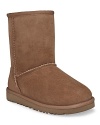 UGG Australia classic boots. Twin faced sheepskin with suede heel guard upper and molded EVA outsole. Insole of genuine sheepskin sock that naturally wicks away moisture and keeps feet dry.