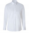 The perfect piece for pared-down cool, this classic white button down from Marc Jacobs is a must-have wardrobe basic - Small spread collar, long sleeves, front button placket, slim fit, curved hem - Pair with slim trousers, chinos, or straight leg jeans