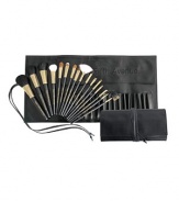 Essential brushes have black long handle with matte gold ferrule and matching gold logo. Includes pro black brushes, from contouring to blending and highlighting, our brushes are specifically designed to provide flawless application to face or body. For precise control, to line & define, or for blending and smudging, our pro range of eye and lipbrushes are specially designed to provide any look you can imagine.