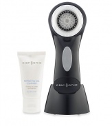 NEW Clarisonic Aria infuses patented sonic cleansing with a harmonic blend of function and form. Sleek, modern, intuitive, Aria sings with 3 speeds, and a real time battery life indicator. Set includes Hi-gloss Black Aria, sensitive Brush Head, dual functioning drying stand, USB enabled pLink charger, and 1 oz. Refreshing Gel Cleanser. Please note: USB enabled pLink charger not shown. 