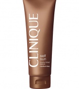 Tinted lotion gives you instant colour, deep tan develops in just a few hours. Looks smooth, even, natural. Self-tanning plus: No surprises - it shows where it goes. Oil free, non-acnegenic. Dermatologist tested. 4.2 oz. 