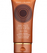 Give yourself a heavenly, sun-kissed tan with Bronze Goddess Golden Perfection Self-Tanning Lotion for Face. A creamy, nurturing, non-acnegenic formula created especially for delicate facial skin, it glides on effortlessly, dries quickly, leaves a radiant glow. Advanced tan-perfecting technology is proven to deliver your most natural-looking shade ever, with color starting to develop in under an hour. Color deepens with repeated use. Light beachy scent. Bring out the bronze goddess in you.