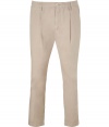 Cooler than your average basics, these modernized chinos from D&G Dolce & Gabbana will amp up your causal attire - Front pleat details, slightly cropped with a straight leg, slant pockets, back welt pockets with button - Style with a tee, a striped cardigan, and slip-on trainers