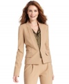 Sleek and chic, Jones New York's classic petite blazer gets infused with a fashion-forward shawl lapel.