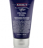 Facial Fuel Energizing Moisture Treatment for Men. Vitamin-enriched and energizing non-oily facial moisturizer wakens, uplifts and firms dull, fatigued skin. This facial recovery accelerator helps skin resist the effects of environmental stress for a healthy, invigorating appearance. Formulated with Vitamin C and E, chestnut extract and soy to re-fuel, re-energize and revitalize your skin. All skin types Made in USA