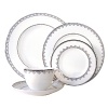 White Lace bone china is characterized by its diverse series of borders all rendered in precious platinum. The classic combination of platinum and white radiates on the table. A truly classic look.