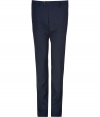 Sharpen up your tailored business look in Etros chic pinstriped wool pants - Flat front, belt loops, off-seam pockets, back welt pockets with buttons, creasing at legs - Modern slim fit - Style with a matching blazer, a printed button-down, and leather oxfords