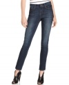 Add DKNY Jeans' petite dark-wash skinnies to your wardrobe and create a variety of fashion-forward ensembles!