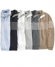 Layer your look this season with this mock neck pullover sweater from Tasso Elba. (Clearance)