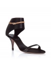 Luxurious sandals in fine satin and leather - outstanding noble material mix in black - slim straps and an elegant ankle cuff for a secure fit - stylish 8cm stiletto heel - sexy AND sophisticated AND fashionable - pair with biker pants, roll-up jeans, cocktail dresses