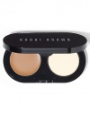 Conceal and set in one portable kit. This Creamy Concealer (0.05 oz.) blends easily to instantly cover and brighten dark circles. It also helps maintain skin's moisture levels for a smooth, virtually line-less look. Fuss-free Pressed Powder (0.06 oz.) sets concealer for long-lasting wear. 