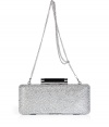 Hard-edge elegance gets an impossibly glamorous twist in Diane von Furstenbergs crystal embellished clutch, finished to perfection with a flawless patent leather back - Metal frame, hinged top closure, removable chain-link shoulder-strap, inside back wall slot pocket - Pair with cocktail dresses and statement pumps