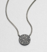 From the Cable Coil Collection. Brilliant diamonds sprinkled over a coiled cable design on a sterling silver box chain. Sterling silverDiamonds, .1 tcwLength, about 17Pendant size, about .55Lobster clasp closureImported 