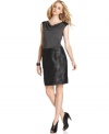 Mixed fabrication is so on-trend for fall -- get the look in this easy faux suede and knit dress by DKNY Jeans.