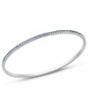 Embrace gorgeous blue hues with this bangle bracelet from Swarovski. The edges of the slim silhouette are embellished with aquamarine crystals. Crafted in stainless steel. Approximate diameter: 2-1/2 inches.