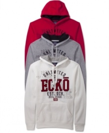 This Ecko Untld logo hoodie is big on warmth and big on style.