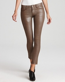 These Paige Denim coated skinny jeans boast a sparkly finish for a dose of glam.