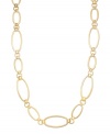 Illuminate your neckline with long and luxurious oval links. Lauren by Ralph Lauren necklace features a chic design in gold tone mixed metal. Approximate length: 36 inches.