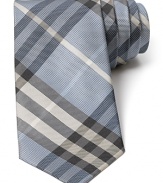 A classic checked silk tie from Burberry.