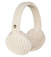 Detailed in a soft ribbed knit with signature shearling lining, UGG Australias build-in speaker earmuffs are a stylish and practical way to listen to music on the go this winter - Ribbed knit with tonal shearling trim, build-in speaker technology - Connector cable included - Wear with puffy parkas and matching shearling boots