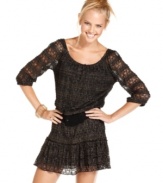 This Urban Hearts belted dress is lacy and shimmery and everything else that's pretty!