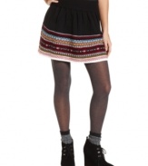 With its fair-isle intarsia and knit design, Pink Rose's a-line mini satisfies our need for the perfect winter skirt!