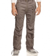 Detail oriented. Cargo pockets and zipper make these pants from Sean John great alternative to your denim.