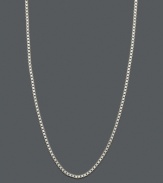 Set in 14k white gold, the icy shimmer of this mirrox box chain adds sophistication to every day. Available in 16.