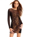 Baby Phat delivers screen-siren style with a hot, night-out dress that features animal-print panels and super-sexy mesh insets.