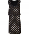 A glamorous take on Sunos sumptuous prints, this sequined polka dot dress is a great way to add a playful twist to your chic cocktails look - Scooped neckline, sleeveless, drawstring waist with self-tie back sash - Bloused top, straight skirt, falls below the knee - Wear with statement jewelry and sky-high heels