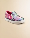 Smart, sturdy cotton canvas slip-ons, sprinkled with bright polo ponies and a brilliant plaid print to mix and match with summer play clothes.Slip-onCotton canvas upperElasticized side goresPlush terry liningRubber solePadded insoleImported