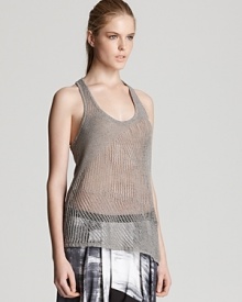 Dressed up or down, this versatile Helmut Lang tank exudes trend-right style. Pair with an asymmetric skirt and architectural heels for artful elegance.