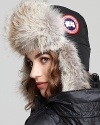 In luxe coyote fur, Canada Goose's aviator style cap ensures stylish warmth.