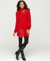 Studs add edge to a tunic sweater from Style&co. Wear it with or without the matching studded scarf! (Clearance)