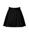 A feminine separate packed with pairing possibilities, Halston Heritages cotton-silk skirt counts as a must for your workweek wardrobe - Hidden back zip, side slit pockets - Fitted waistband, full pleated skirt - Wear with colorful knit tops and jet black accessories