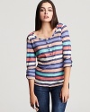 Color-block stripes infuse this Splendid henley with vibrant color.