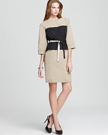 Elie Tahari Chiles Color Block Poplin Dress