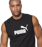 Exercise your right to bare arms in this sleeveless T shirt from Puma.