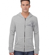 With slight distressing, this Buffalo David Bitton hoodie gives you the lived-in look you like.