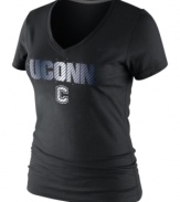 Female Jocks Rule! Display your pride wearing this tee showcasing Connecticut Huskies by Nike.