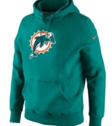 Shout out to your favorite NFL football team with this comfortable Miami Dolphins hoodie from Nike.