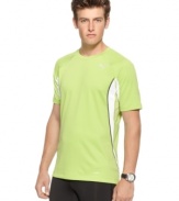 See and be seen. These Puma workout shirts with USP moisture management feature sleek and silvery reflective trim so you'll always get noticed. (Clearance)