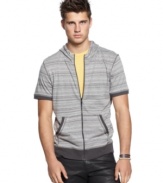 Layer-up this summer with this lightweight striped hoodie from Bar III.