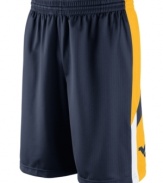 Get your game on while supporting your favorite NCAA team with these West Virginia Mountaineers basketball shorts featuring Dri-Fit technology from Nike.